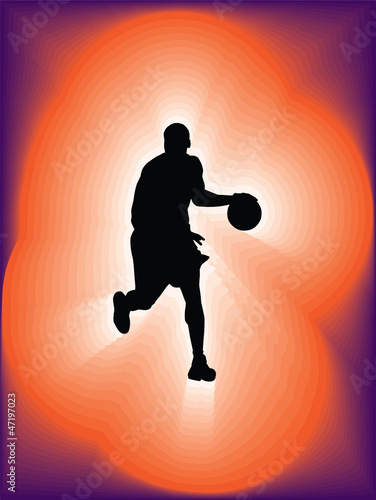 Basketball player in action. Vector illustration