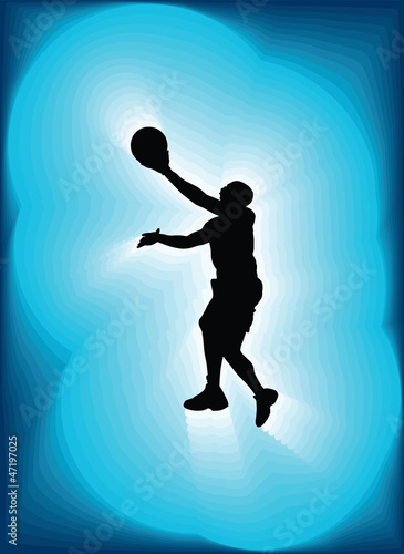 Basketball player in action. Vector illustration