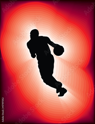 Basketball player in action. Vector illustration