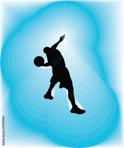 Basketball player in action. Vector illustration