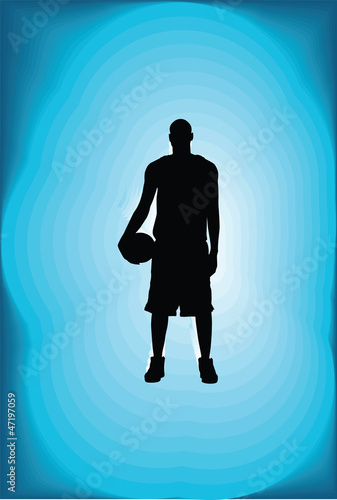 Basketball player in action. Vector illustration