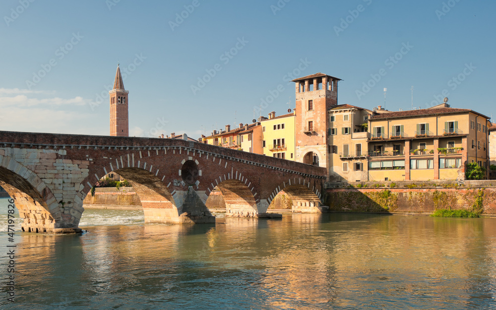 Ponte Pietra bridge, Verona, Italy