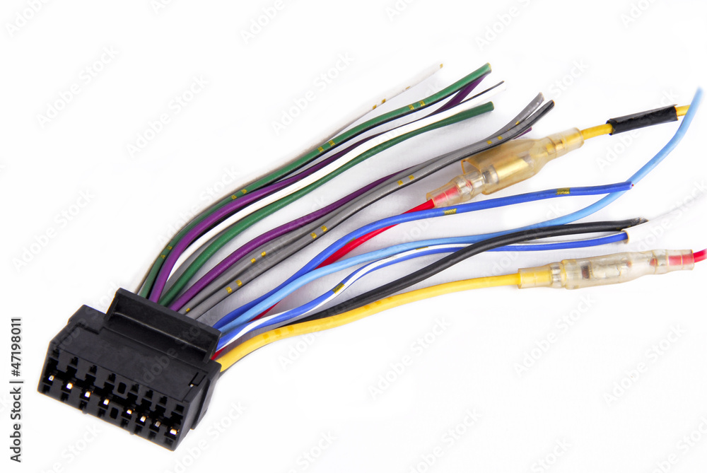 car CD player wiring cable isolated car CD player wiring cable isolated