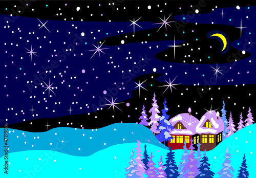 blue winter landscape