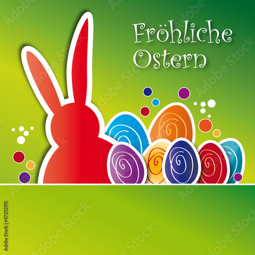 Greeting Card Happy Easter, Green