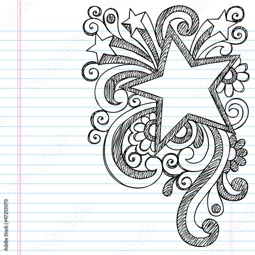 Star Frame Border Sketchy Back to School Doodles