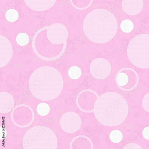 Pink and White Circle Dot Fabric Background