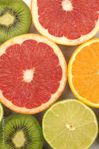 Sliced citruses background