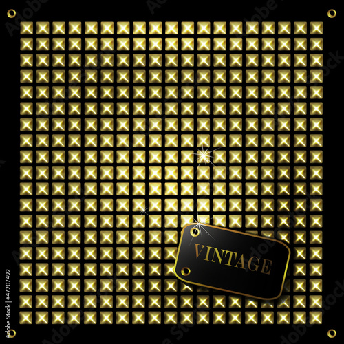 Abstract retro background with stud and retro label and. Design