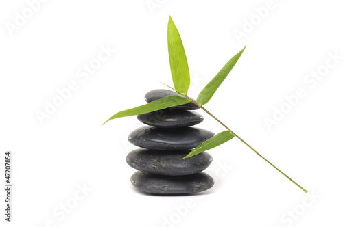 tower stone with bamboo leaf