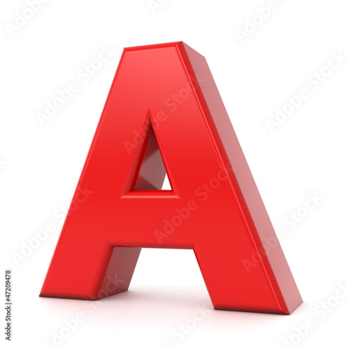 3d shiny red letter collection - A