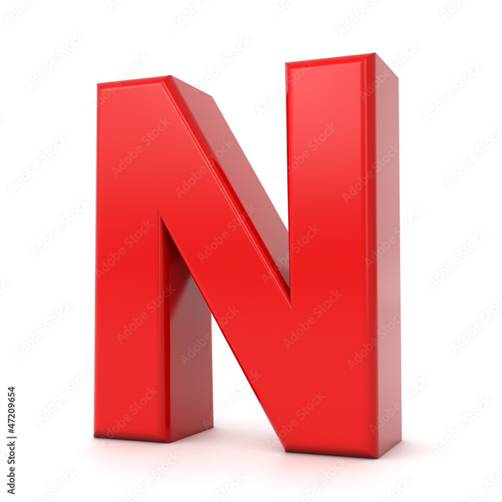 3d shiny red letter collection - N 3d shiny red letter collection - N