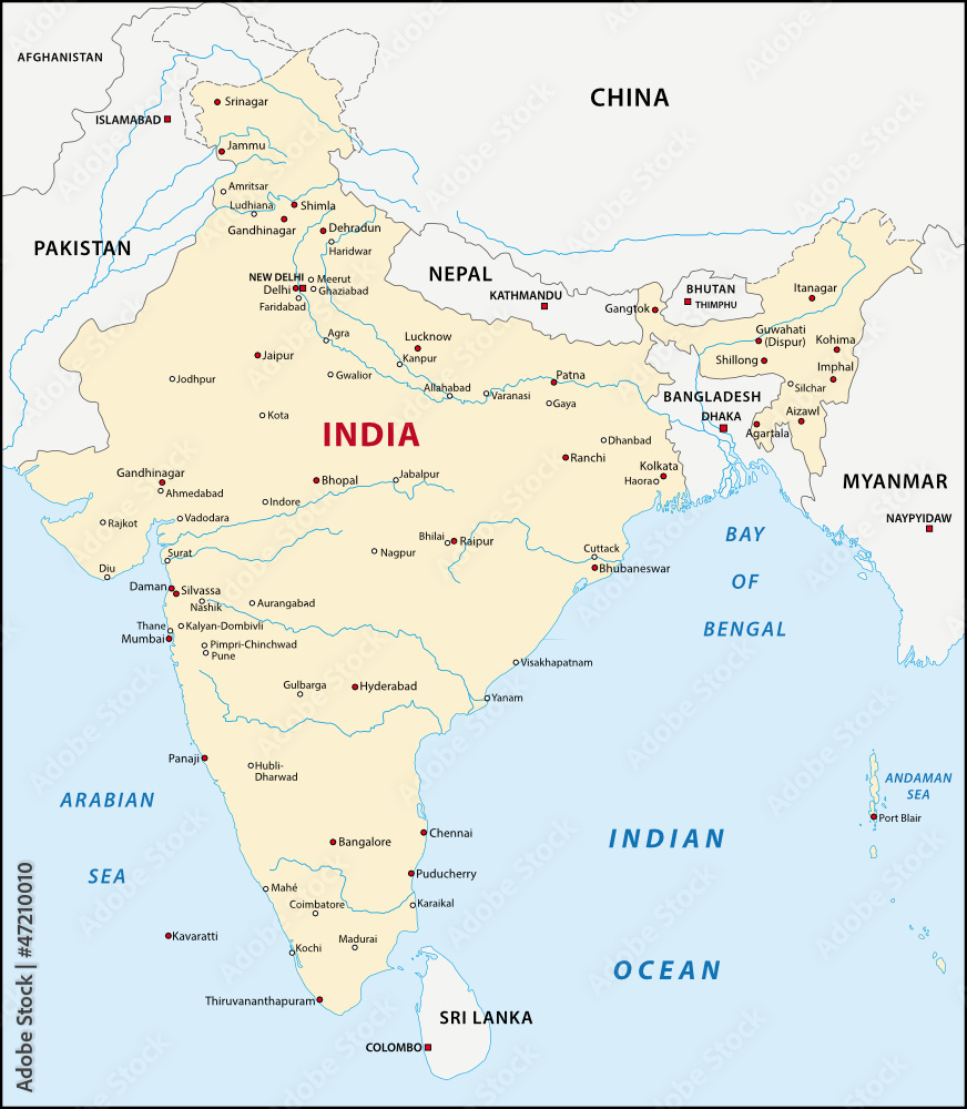 Indien, Karte