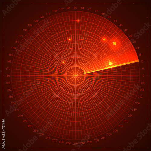 Red radar screen