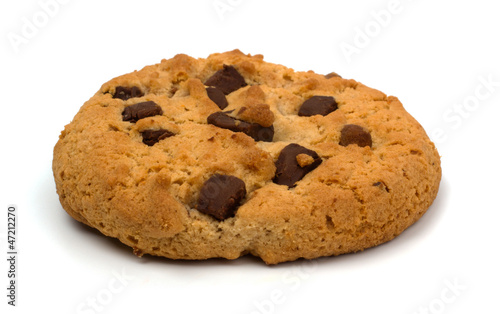 Chocolate pastry cookies isolated on white background.