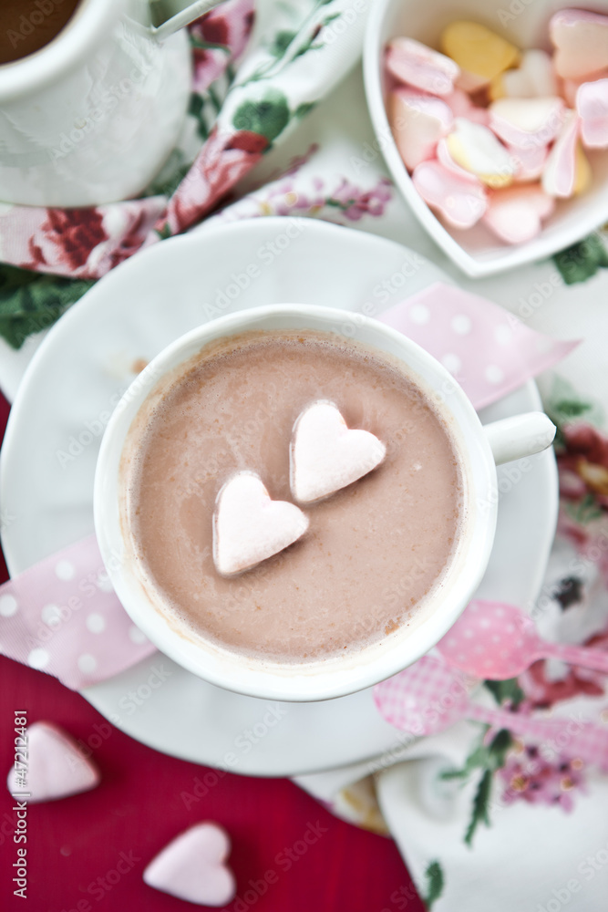 Hot chocolate with marshmallows Hot chocolate with marshmallows