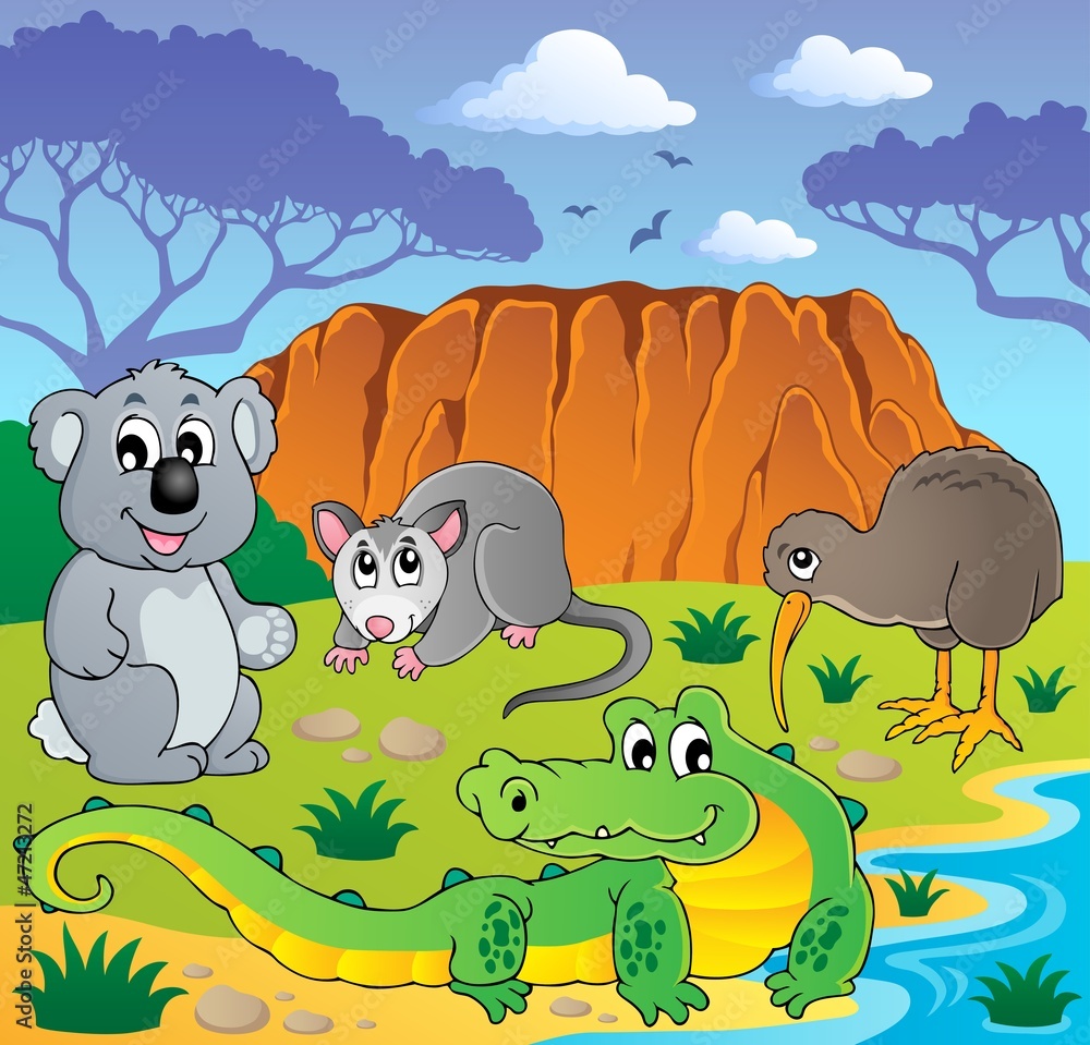 Fototapeta premium Australian animals theme 3