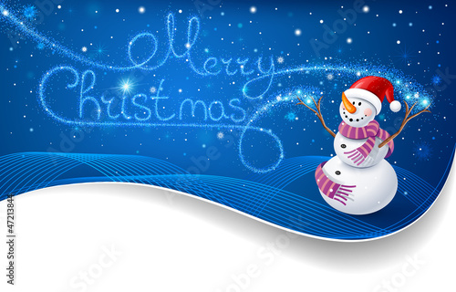 Snowman with Christmas text