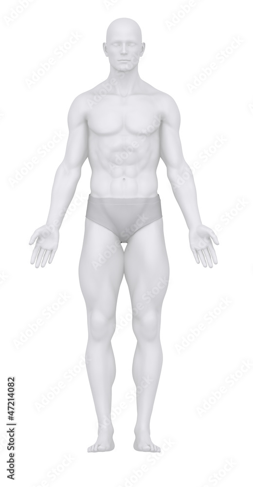 Man in slips in anatomical position with clipping path Stock