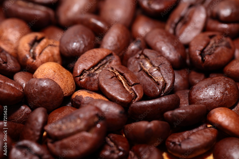 Fototapeta premium Closeup of coffee beans background