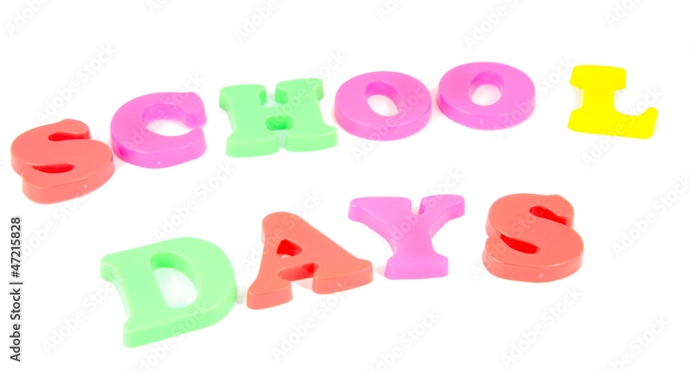 Naklejka premium school days written in fridge magnets