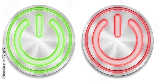 Red and green glowing power button