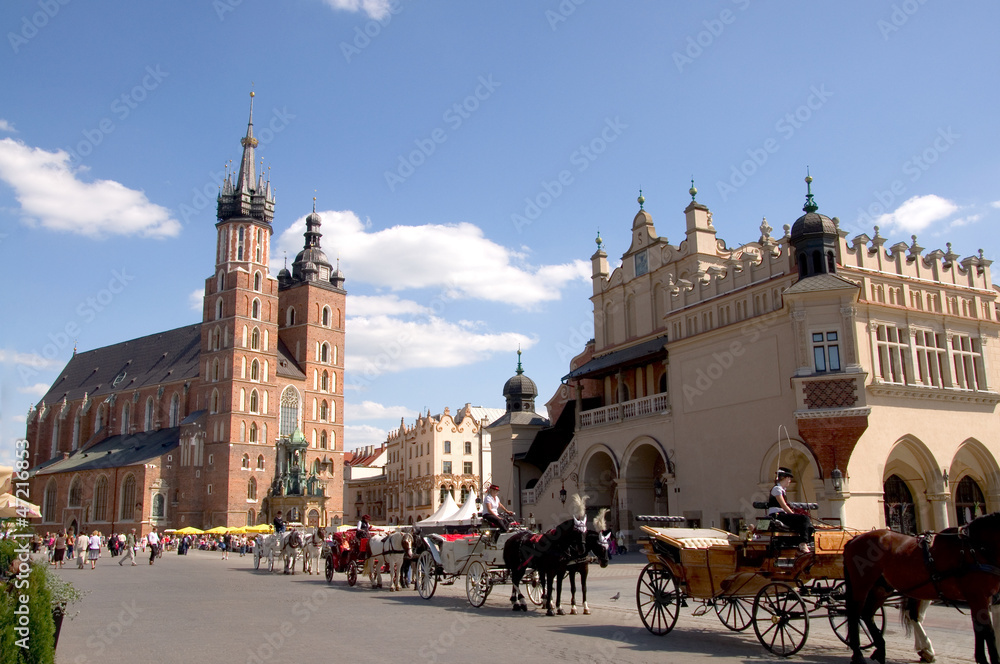 Obraz Kościół Mariacki i Sukiennice - Kraków - Polska