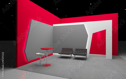 red exhibition stand photo
