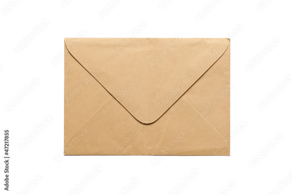 Envelope. Grey and old letter isolated on white Envelope. Grey and old letter isolated on white