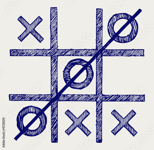 Tic tac toe. Doodle style