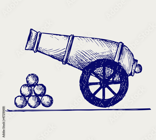 Cannon. Doodle style