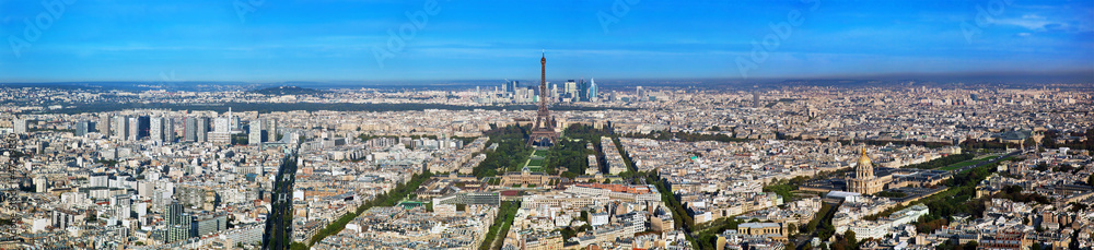 Paris panorama, France. Eiffel Tower, Les Invalides.