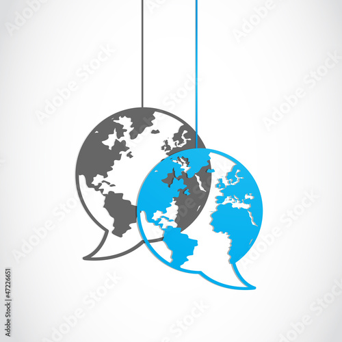 social media dialog globe
