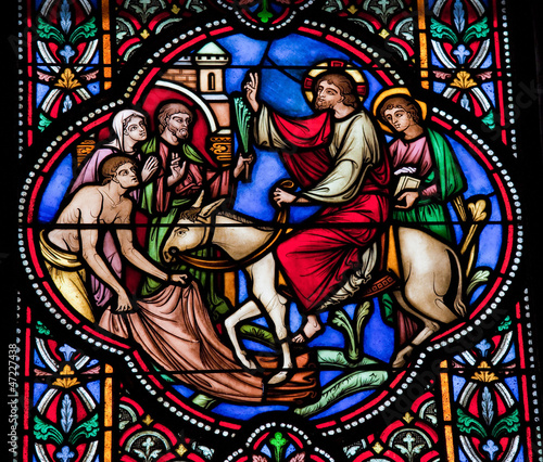 Jesus on Palm Sunday - Stained Glass window
