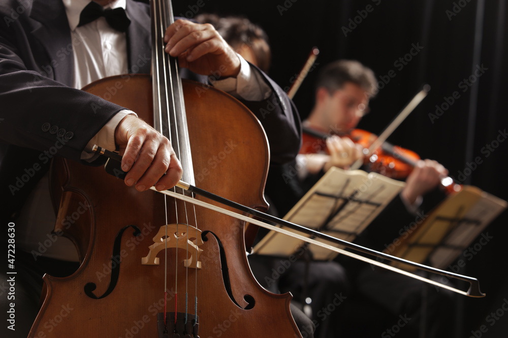 Classical music, cellist and violinists Classical music, cellist and violinists
