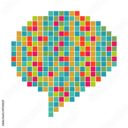 Pixelated diversity speech bubble