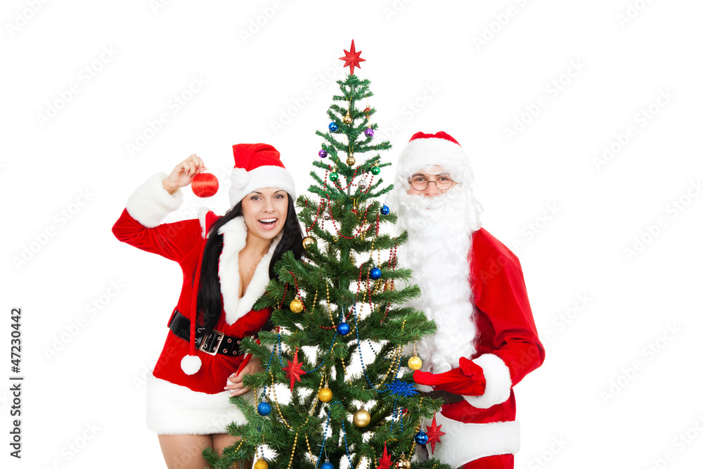 Santa Clause and Santa Giirl