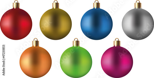 christmas balls decorations photo-realistic illustration
