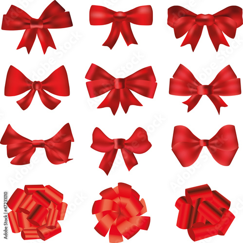 red bows photo-realistic illustration