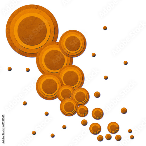 Rice paper cut  orange Geometrical abstact