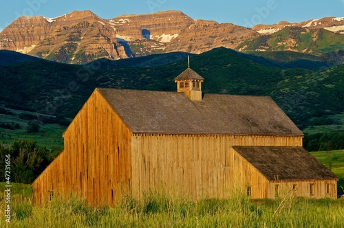 Rustic barn in Rocky Mountains