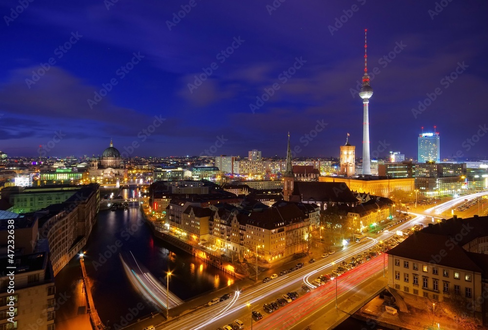 Fototapeta premium Berlin nocą - Berlin nocą 01