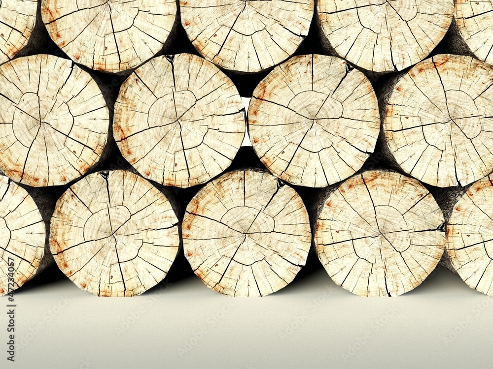 Fototapeta premium Felled tree stumps, 3d background