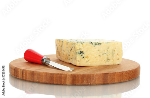 Cheese with mold and knife