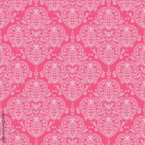 Vector abstract damask swirls seamless pattern background with