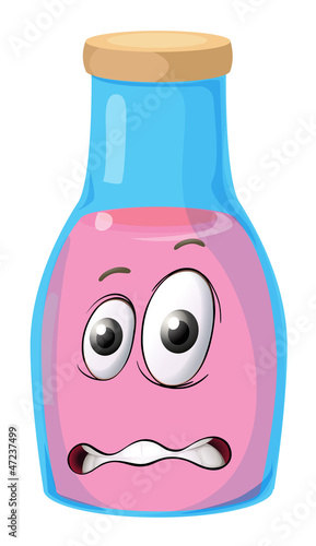 a face on a bottle