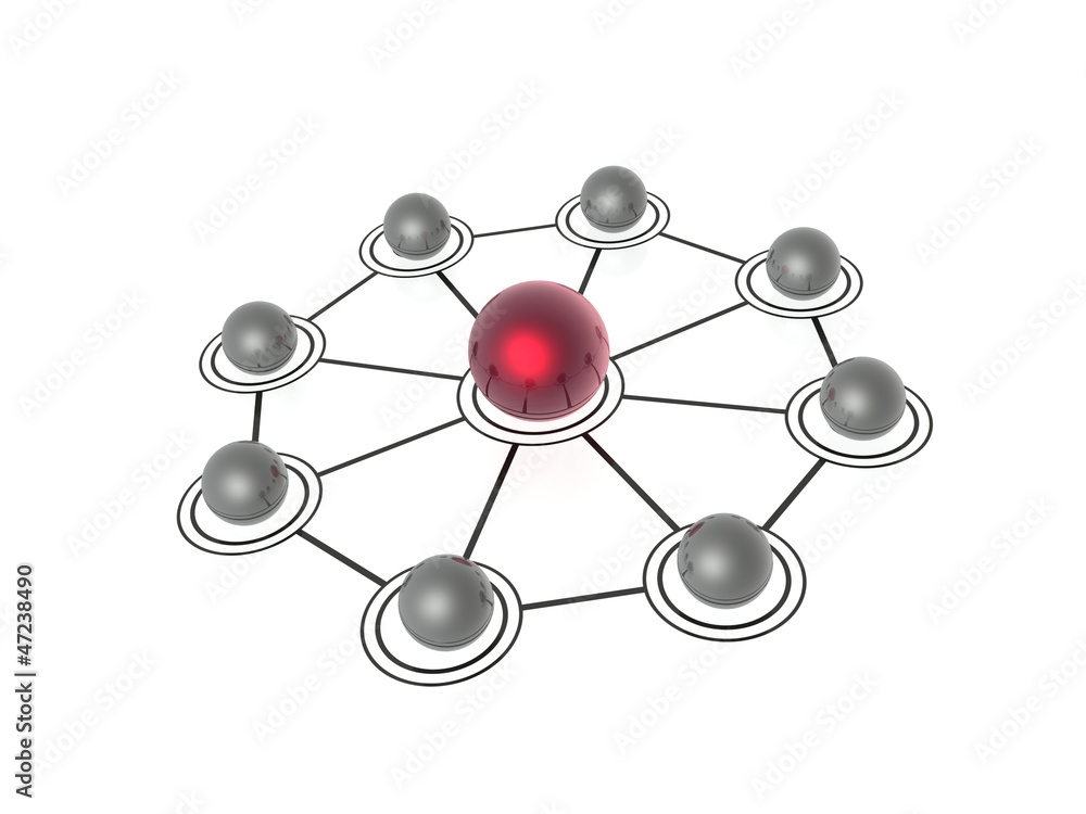 Fototapeta premium Red and grey spheres