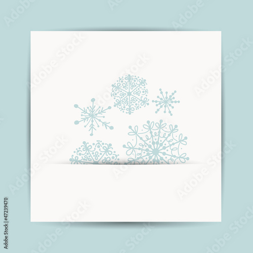 Christmas tree, postcard design with place for your text