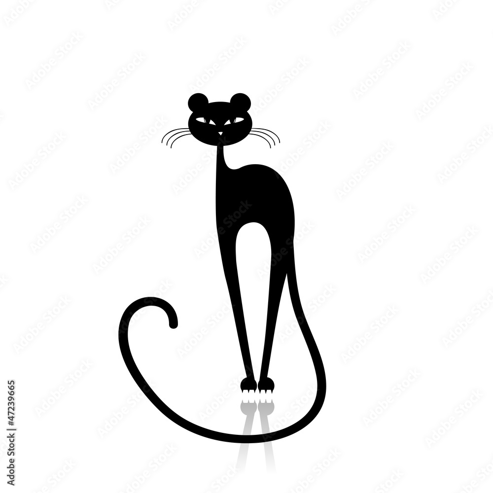 Obraz premium Black puma silhouette for your design