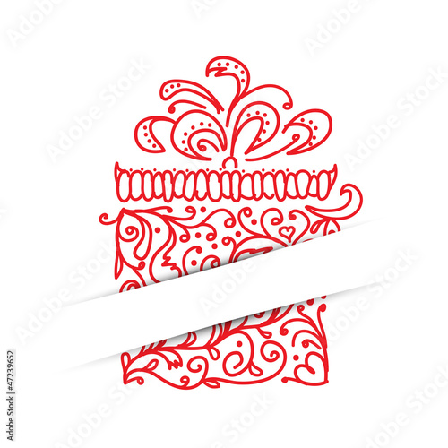 Postcard with gift box stylized for your design